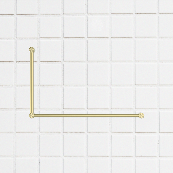 Nero Mecca Care 32mm DDA Grab Rail Set 90 Degree 600x1000mm Brushed Gold