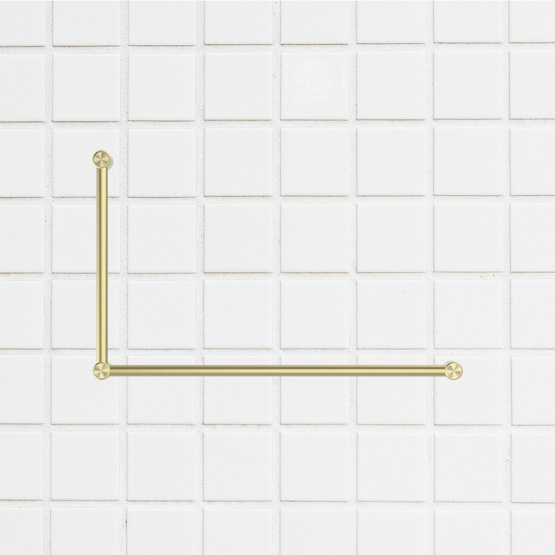 Mecca Care 32mm DDA Grab Rail Set 90 Degree 600x1000mm Brushed Gold