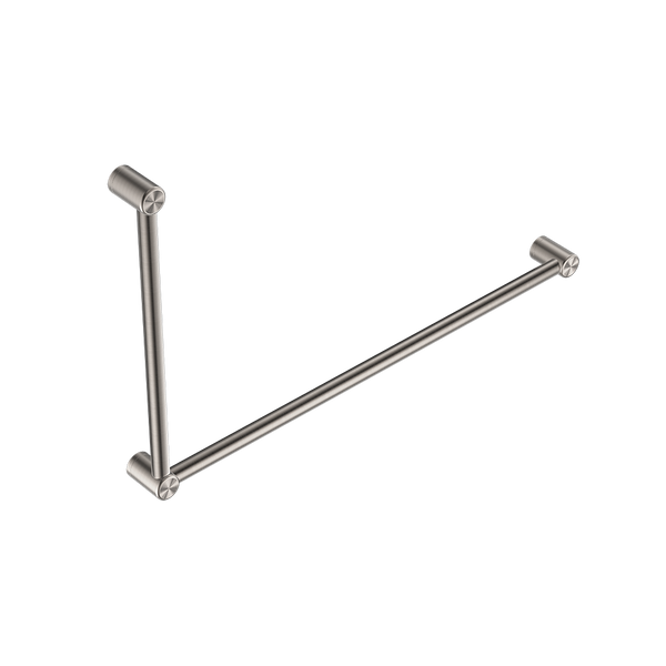 Nero Mecca Care 32mm DDA Grab Rail Set 90 Degree 600x1000mm Brushed Nickel