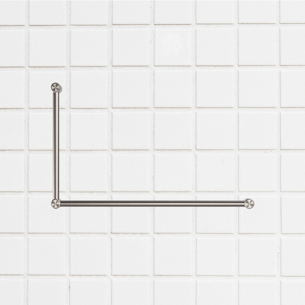 Nero Mecca Care 32mm DDA Grab Rail Set 90 Degree 600x1000mm Brushed Nickel