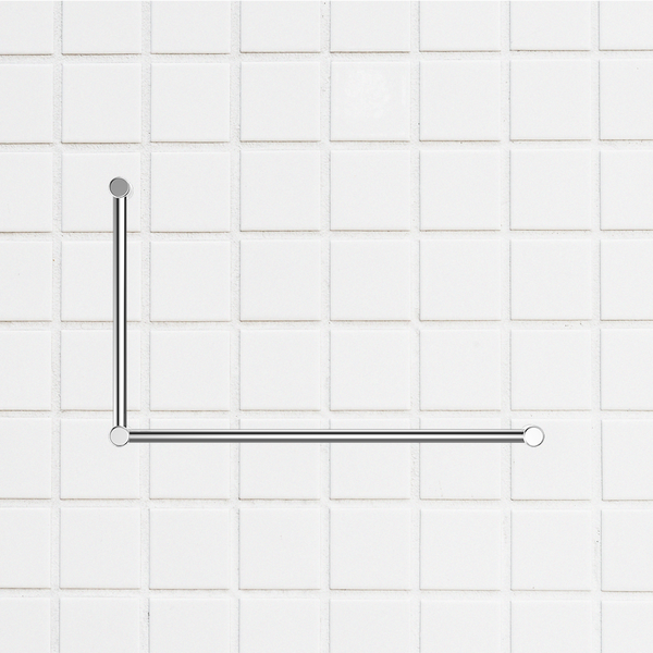 Nero Mecca Care 32mm DDA Grab Rail Set 90 Degree 600x1000mm Chrome