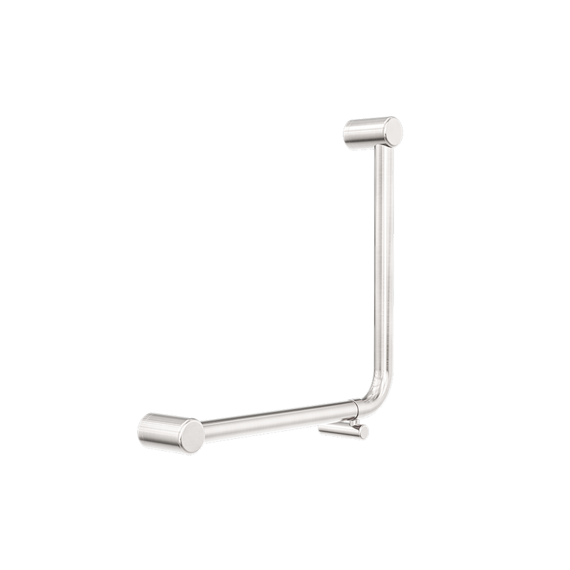 Mecca Care 32mm Ambulant 90 Degree Bent Tube Grab Rail 450x450mm Brushed Nickel