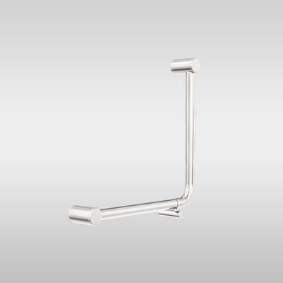 Mecca Care 32mm Ambulant 90 Degree Bent Tube Grab Rail 450x450mm Brushed Nickel