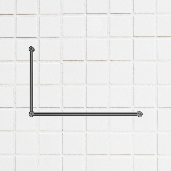 Nero Mecca Care 32mm DDA Grab Rail Set 90 Degree 600x1000mm Brushed Gunmetal