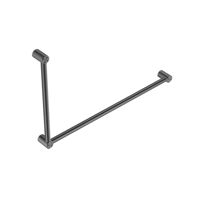 Mecca Care 32mm DDA Grab Rail Set 90 Degree 600x1000mm Brushed Gunmetal