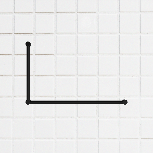 Nero Mecca Care 32mm DDA Grab Rail Set 90 Degree 600x1000mm Matte Black