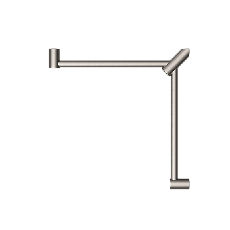 Mecca Care 32mm Wrap Around Corner Grab Rail 600x600mm Brushed Nickel