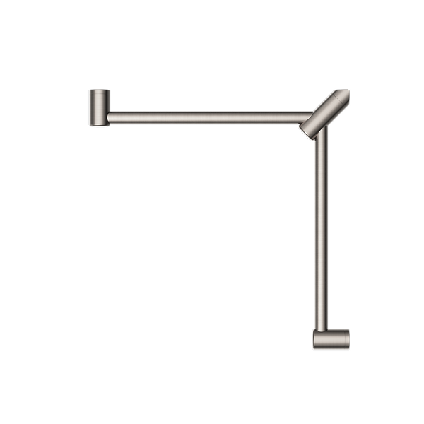 Nero Mecca Care 32mm Wrap Around Corner Grab Rail 600x600mm Brushed Nickel