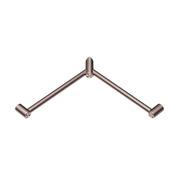 Nero Mecca Care 32mm Wrap Around Corner Grab Rail 600X600mm Brushed Bronze