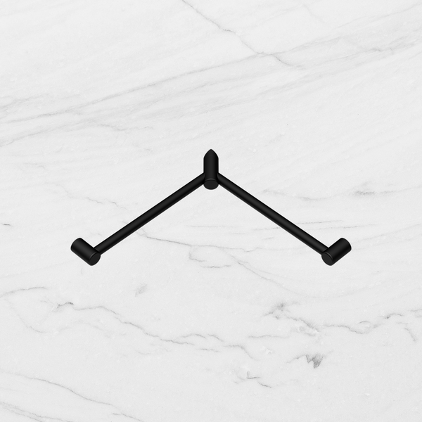 Nero Mecca Care 32mm Wrap Around Corner Grab Rail 600x600mm Matte Black