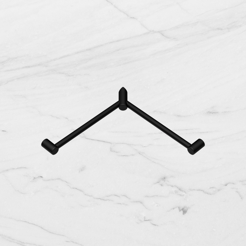 Mecca Care 32mm Wrap Around Corner Grab Rail 600x600mm Matte Black