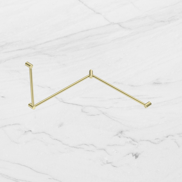 Nero Mecca Care 32mm DDA Toilet Grab Rail Set 90 Degree Continuous 600x1065x1025mm Brushed Gold
