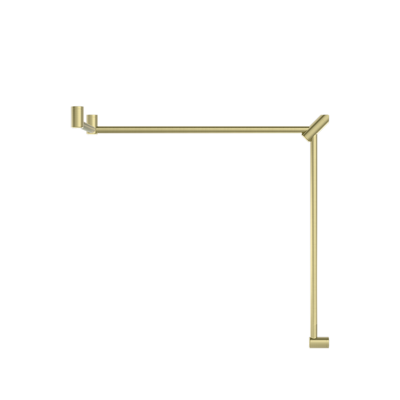 Mecca Care 32mm DDA Toilet Grab Rail Set 90 Degree Continuous 600x1065x1025mm Brushed Gold