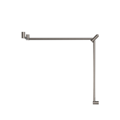 Mecca Care 32mm DDA Toilet Grab Rail Set 90 Degree Continuous 600x1065x1025mm Brushed Nickel
