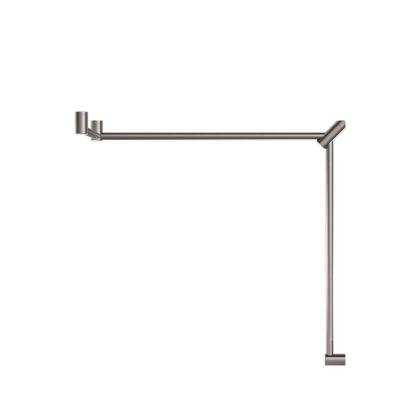 Nero Mecca Care 32mm DDA Toilet Grab Rail Set 90 Degree Continuous 600x1065x1025mm Brushed Nickel