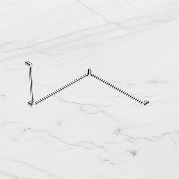 Nero Mecca Care 32mm DDA Toilet Grab Rail Set 90 Degree Continuous 600x1065x1025mm Chrome