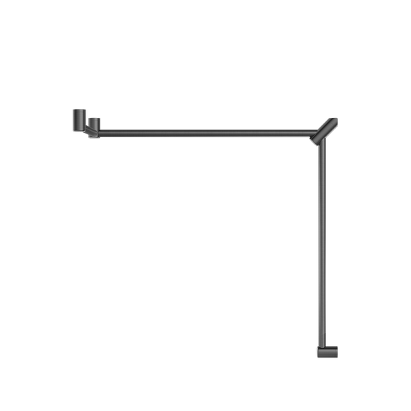 Nero Mecca Care 32mm DDA Toilet Grab Rail Set 90 Degree Continuous 600x1065x1025mm Brushed Gunmetal