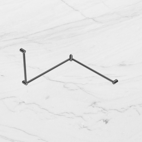 Nero Mecca Care 32mm DDA Toilet Grab Rail Set 90 Degree Continuous 600x1065x1025mm Brushed Gunmetal