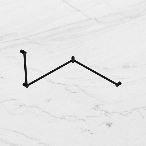 Nero Mecca Care 32mm DDA Toilet Grab Rail Set 90 Degree Continuous 600x1065x1025mm Matte Black