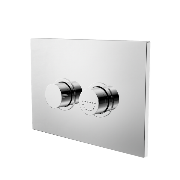 Nero Raised Disabled Care Pneumatic Flush Buttons Plate DDA Compliant Chrome