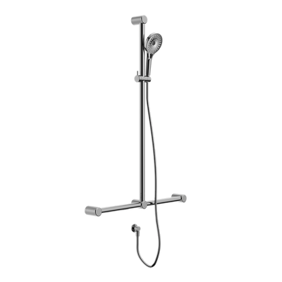 Mecca Care 32mm T Bar Grab Rail and Adjustable Shower Set 1100x750mm Chrome