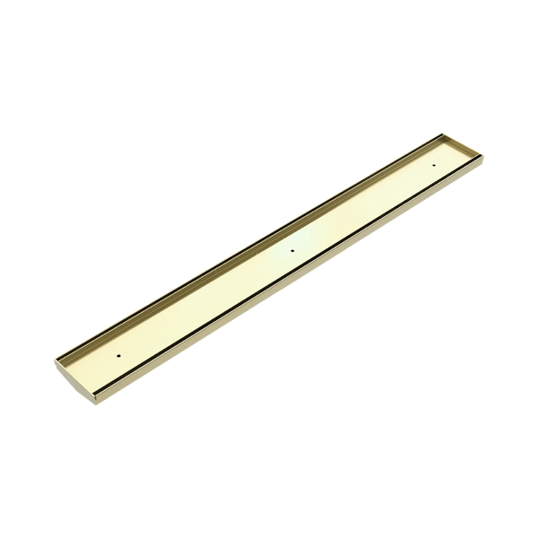 Nero Tile Insert V Channel 900x106mm Floor Grate Without Outlet Brushed Gold