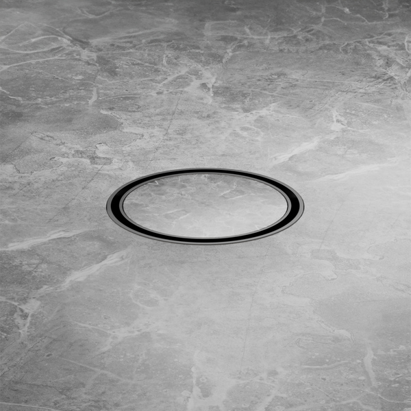 Nero 100mm Round Tile Insert Floor Waste 50mm Outlet Gunmetal