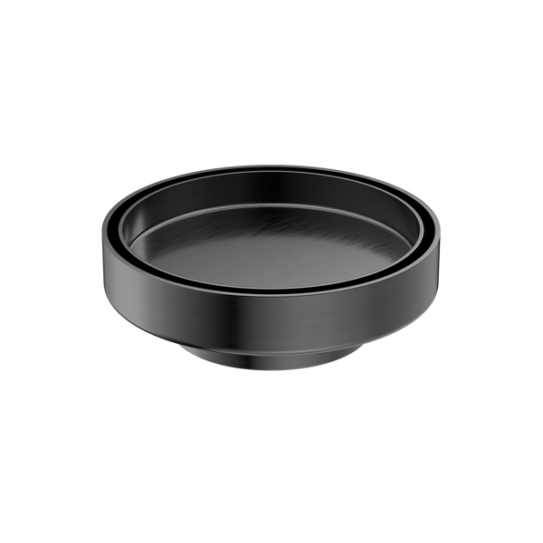Nero 130mm Round Tile Insert Floor Waste 80mm Outlet Gun Metal