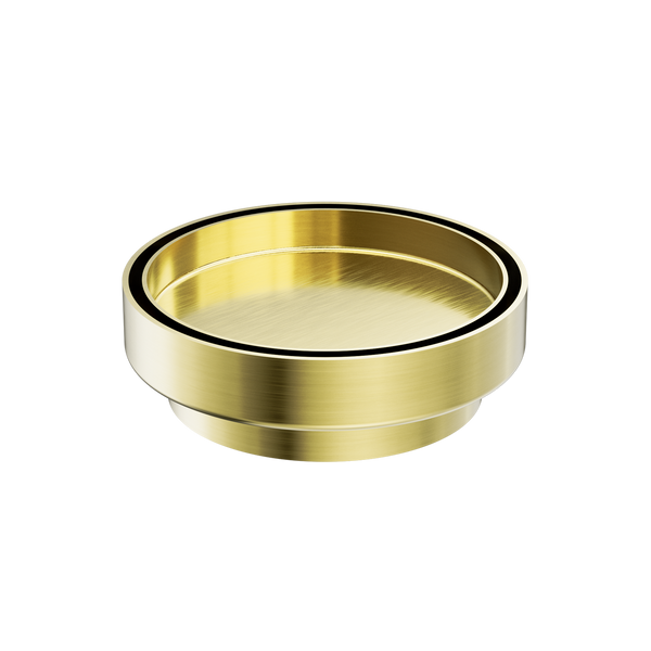 Nero 130mm Round Tile Insert Floor Waste 100mm Outlet Brushed Gold