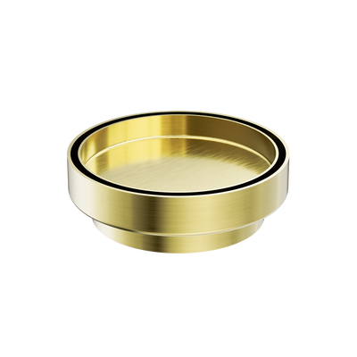 Nero 130mm Round Tile Insert Floor Waste 100mm Outlet Brushed Gold
