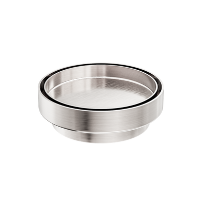 Nero 130mm Round Tile Insert Floor Waste 100mm Outlet Brushed Nickel