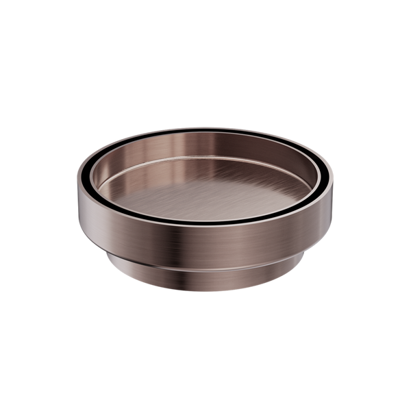 Nero 130mm Round Tile Insert Floor Waste 100mm Outlet Brushed Bronze