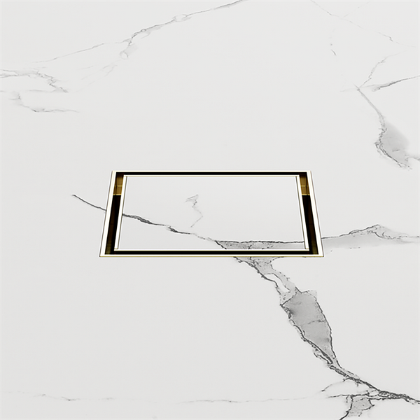 Nero Tile Insert Floor Waste 100mm Outlet Brushed Gold