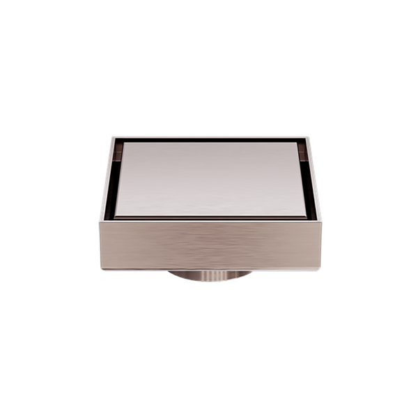 Nero 100mm Square Tile Insert Floor Waste 50mm Outlet Brushed Bronze