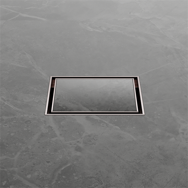 Nero 100mm Square Tile Insert Floor Waste 50mm Outlet Brushed Bronze