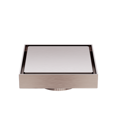 Nero 100mm Square Tile Insert Floor Waste 80mm Outlet Brushed Bronze