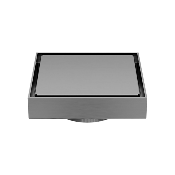 Nero 130mm Square Tile Insert Floor Waste 80mm Outlet Gunmetal