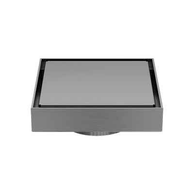 Nero 130mm Square Tile Insert Floor Waste 80mm Outlet Gunmetal