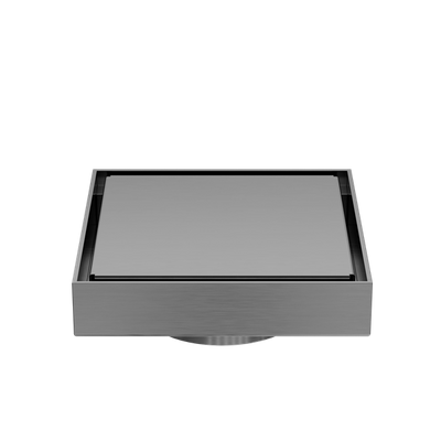 Nero 100mm Square Tile Insert Floor Waste 80mm Outlet Gunmetal