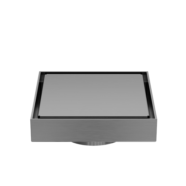 Nero 100mm Square Tile Insert Floor Waste 80mm Outlet Gunmetal