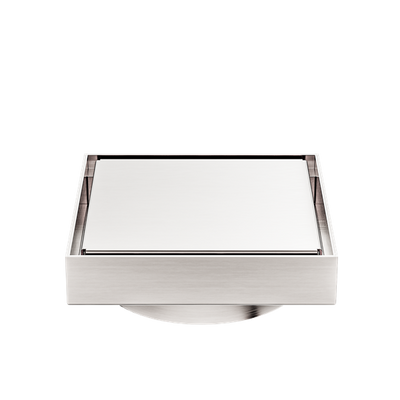 Nero 130mm Square Tile Insert Floor Waste 100mm Outlet Brushed Nickel