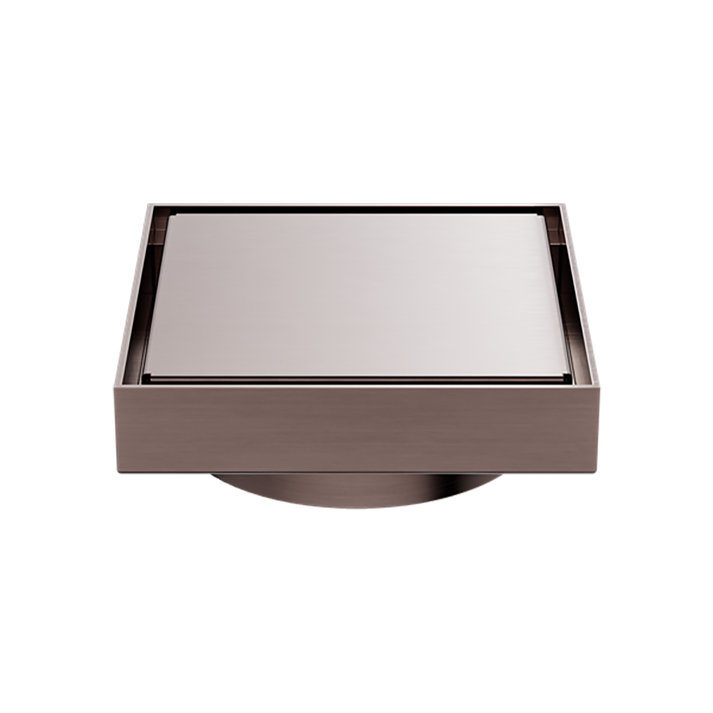 Nero 130mm Square Tile Insert Floor Waste 100mm Outlet Brushed Bronze ...