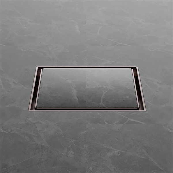 Nero 130mm Square Tile Insert Floor Waste 100mm Outlet Brushed Bronze