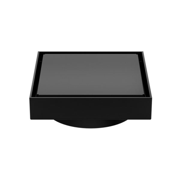 Nero 130mm Square Tile Insert Floor Waste 100mm Outlet Matte Black