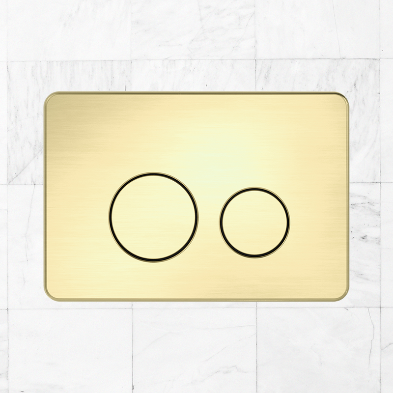 In Wall Toilet Push Plate Brushed Gold