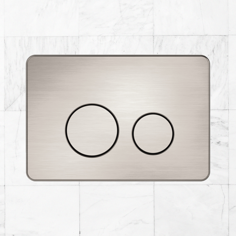 In Wall Toilet Push Plate Brushed Nickel