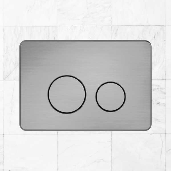 Nero In Wall Toilet Push Plate Brushed Gunmetal