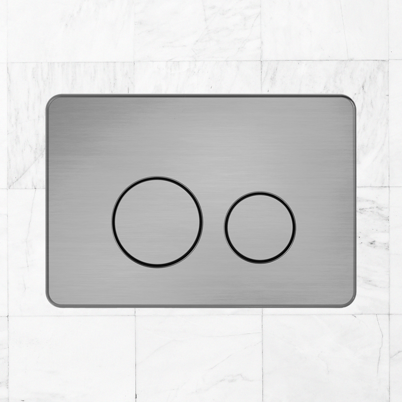 In Wall Toilet Push Plate Brushed Gunmetal