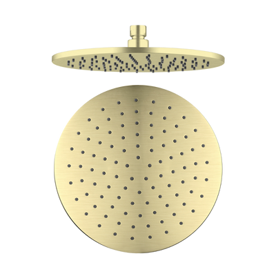 Nero Round Shower Head 250mm Brushed Gold