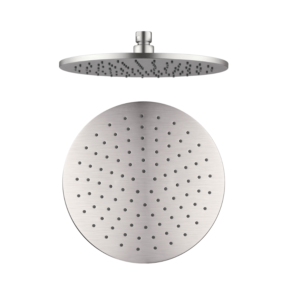 Nero Round Shower Head 250mm Brushed Nickel